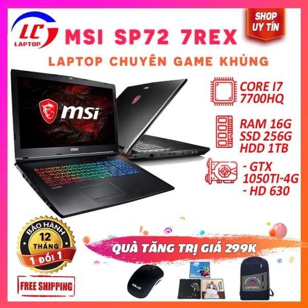 Bảng giá Laptop Gaming, Laptop Chơi Game Giá Rẻ MSI GP72 7REX, i7-7700HQ, Card Rời Nvidia GTX 1050Ti, LaptopLC298 Phong Vũ