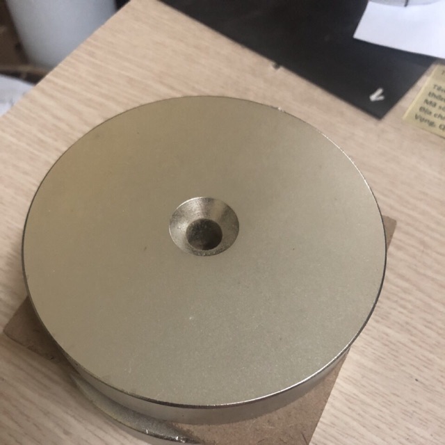 Nam châm viên 100x10mm lỗ vát