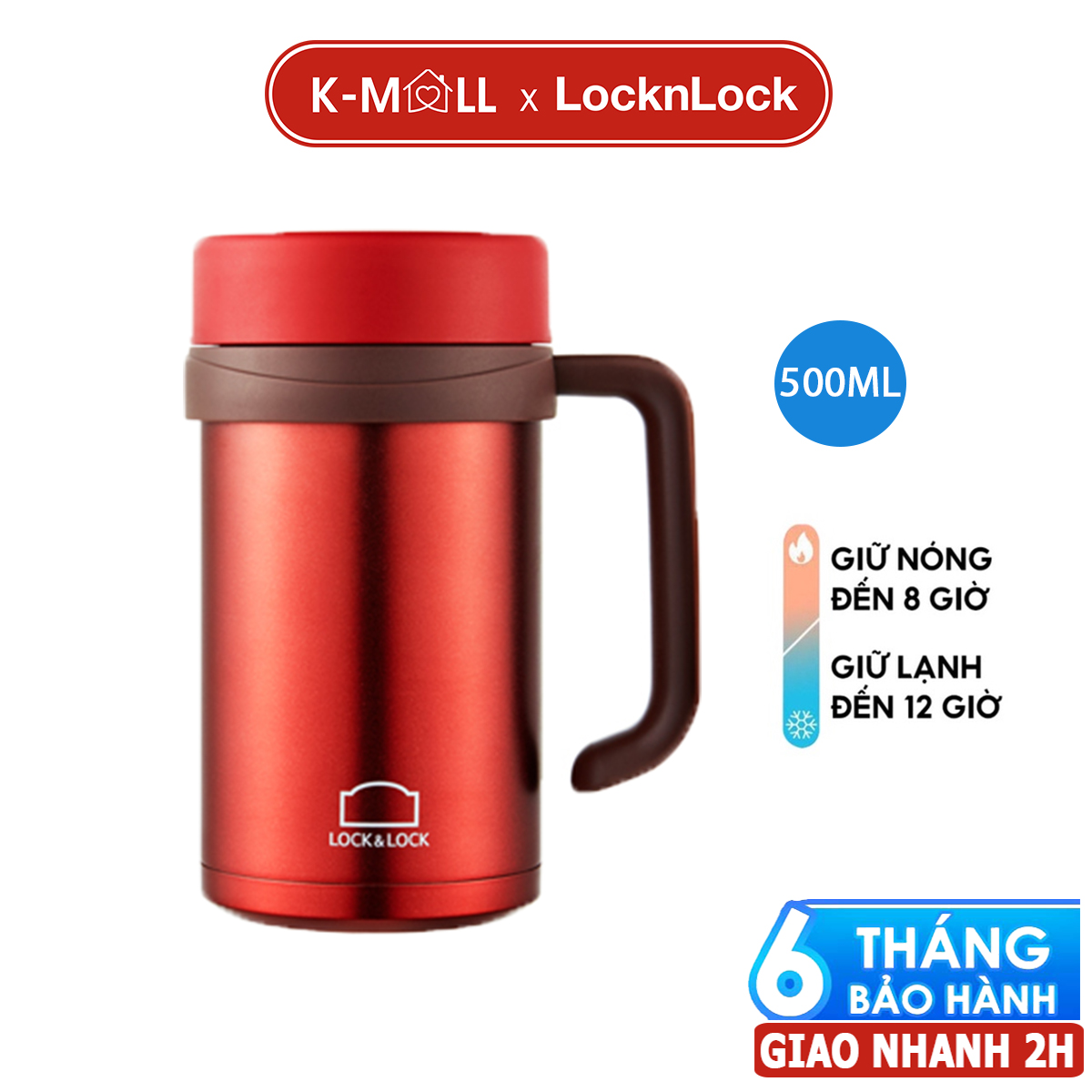 Ca giữ nhiệt locknlock 500ml có tay cầm new basic table miệng ly rộng lhc4026 - k-mall hàng chính hãng