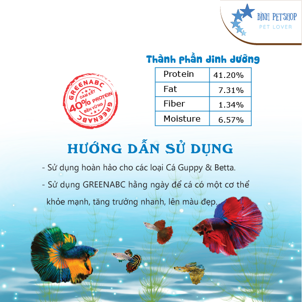 Thức ăn cho Cá 7 màu - Guppy Betta