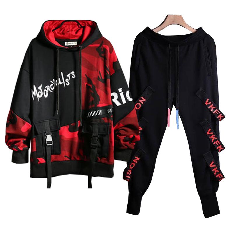 [RẺ VÔ ĐỊCH+FREESHIP MAX 15K] Bộ Đồ Nam Chất Thun Da Cá Áo Hoodies Túi Hộp Phối Màu Đỏ Họa Tiết Rằn Ri Kết Hợp Quần Jogger Phối Dây Chữ Trẻ Trung Thời Trang 4MENHN SET NAM 9000089