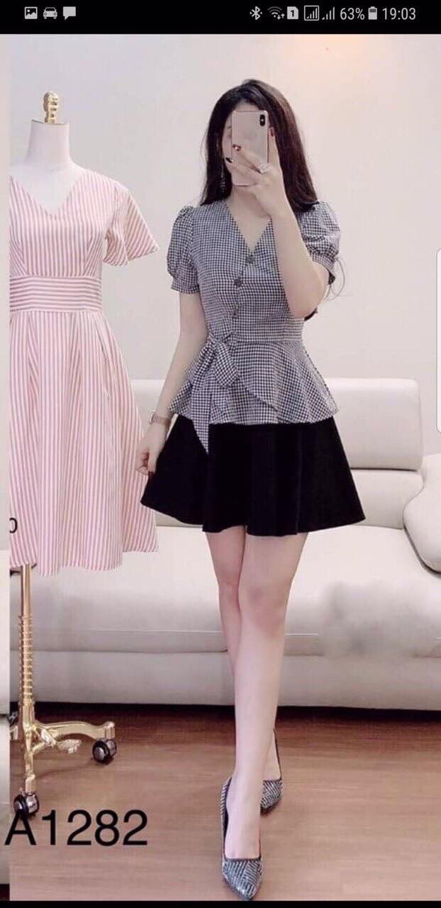 Set Bộ Áo Kate Và Chân Váy Xòe