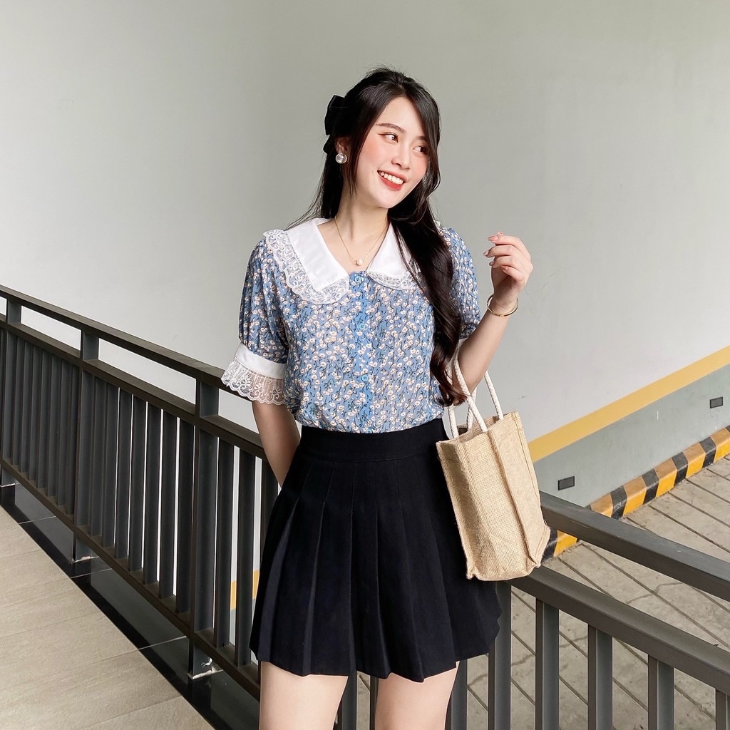 ÁO SƠ MI CỔ NHỌN VIỀN REN (MS113)