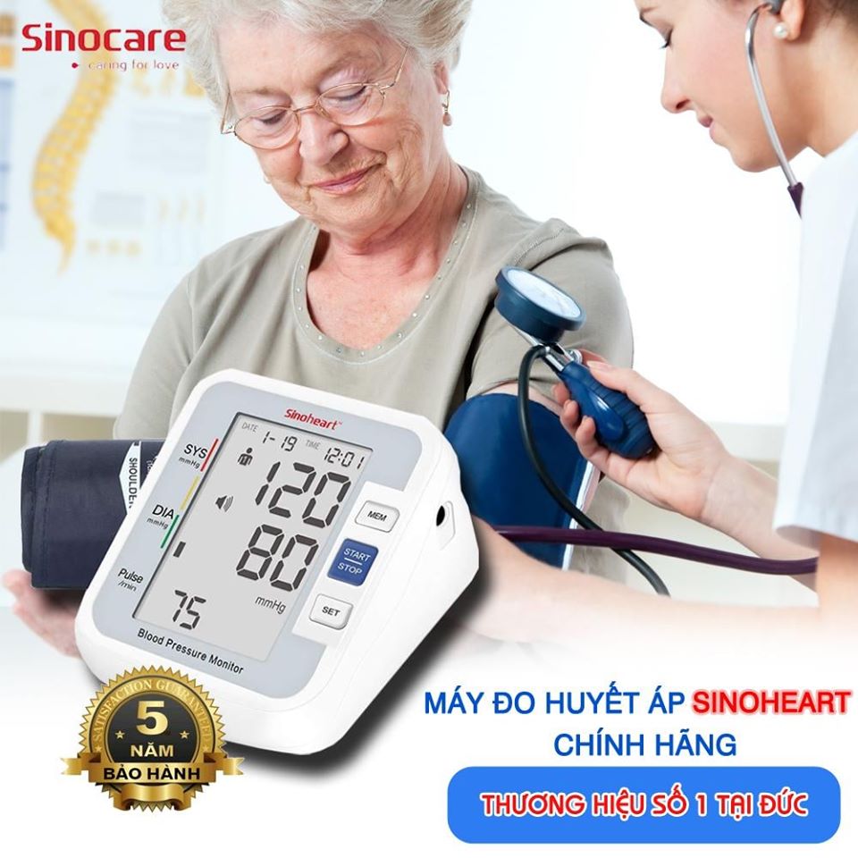 Máy Đo Huyết Áp Điện Tử Bắp Tay SinoCare Bộ Máy + Sạc