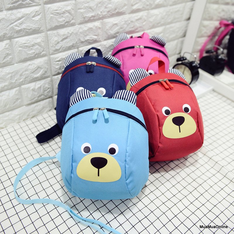 Balo Hình Gấu Kute Kèm Dây Chống Lạc Cho Bé
