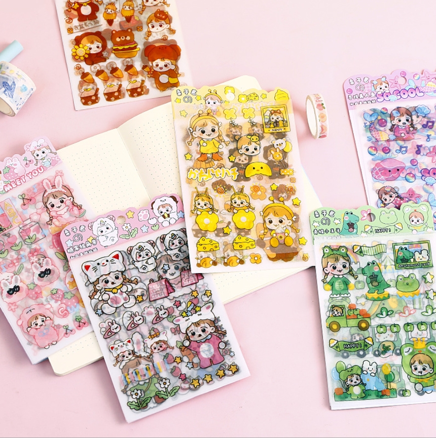 Bộ 4 tấm sticker hình dán Pink point | BSB089