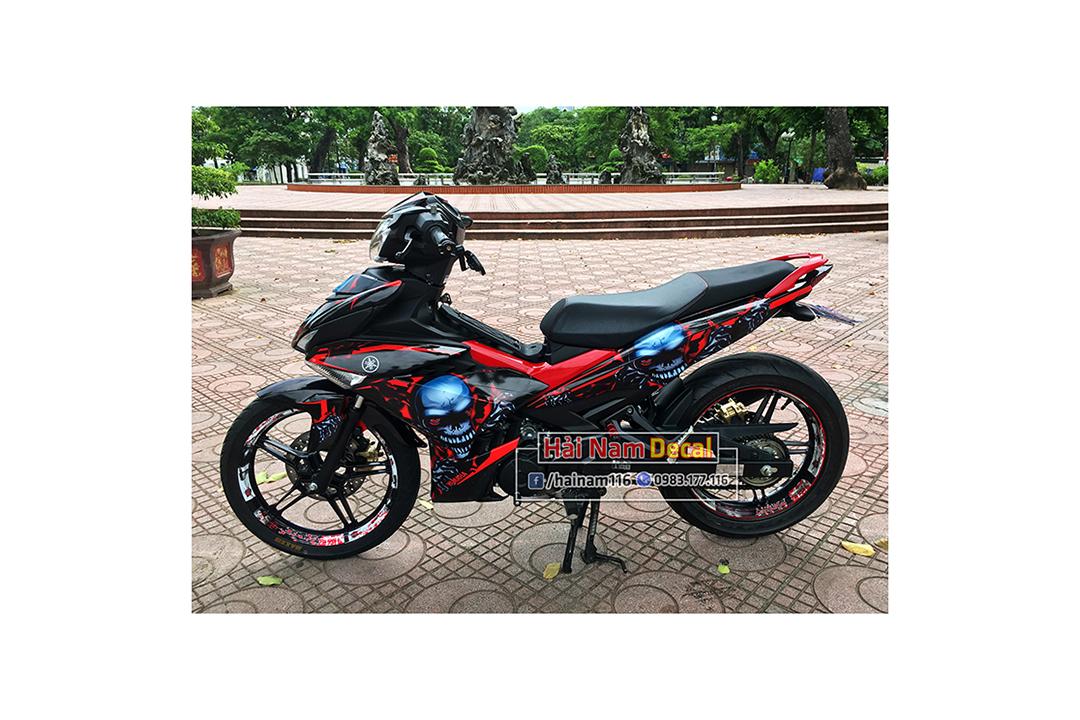 Tem Trùm Exciter 150 Đỏ Đen Đầu Lâu