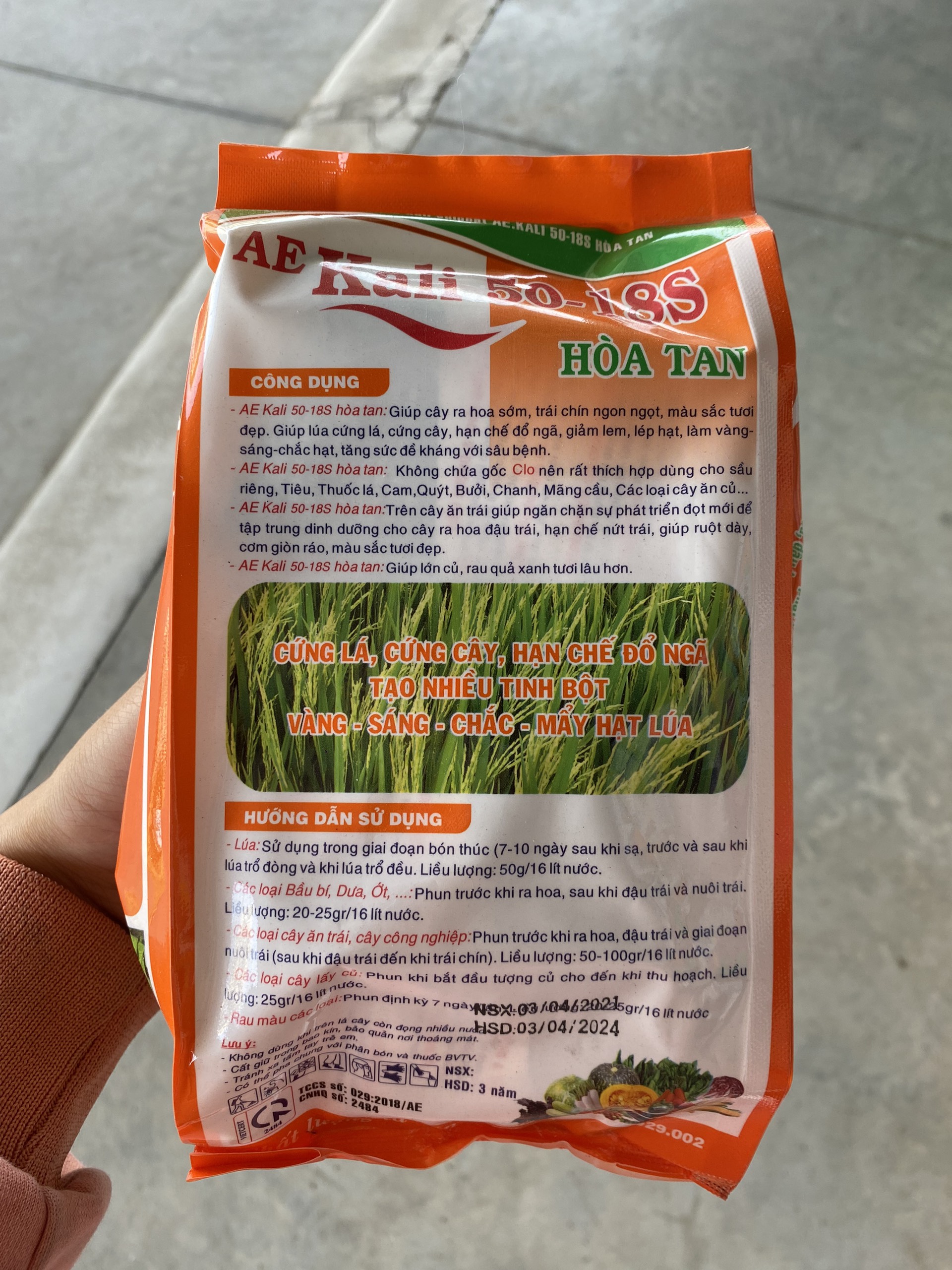 Kali Hòa Tan (10 gói nhỏ) - Chống rụng trái, tăng đậu trái, lớn củ, to trái