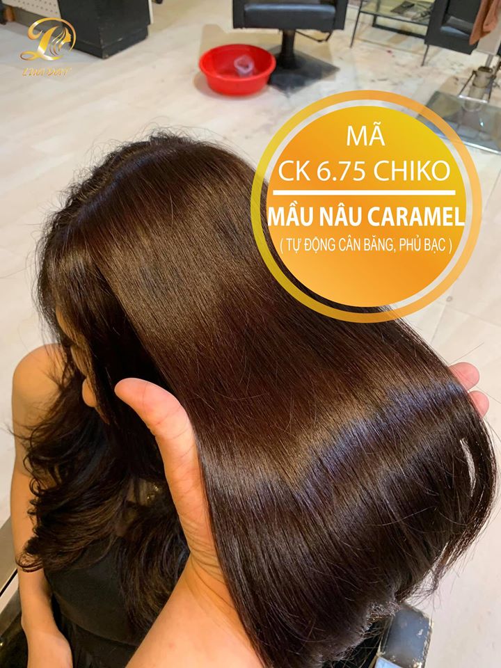 Thuốc nhuộm tóc màu Nâu Caramel (kèm oxi và găng tay)