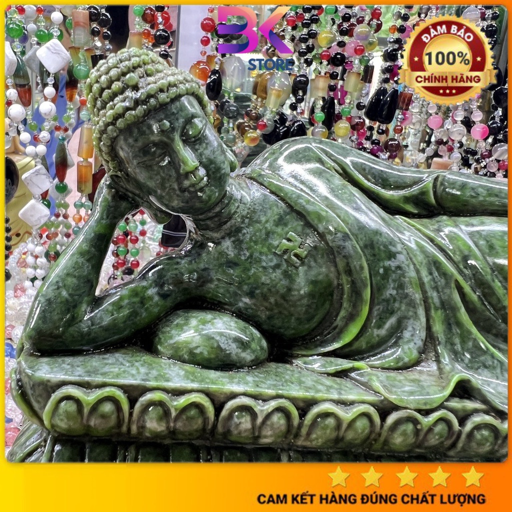 Tượng Phật Thích Ca nhập niết bàn - Tượng phật nằm - Màu xanh vân đá