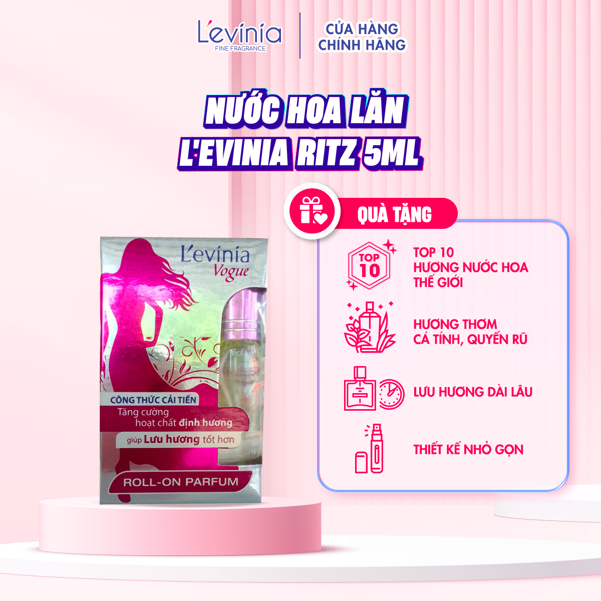 [GIFT] Nước hoa lăn L'evinia Vogue/ Ritz 5ml