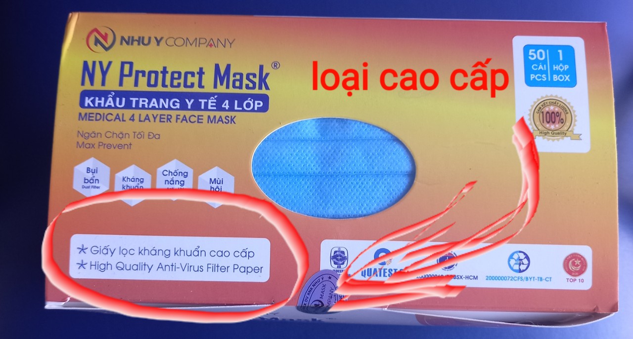 KHẨU TRANG Y TẾ  NHƯ Ý ( HÀNG CAO CẤP ) ( 2 HỘP 100 CÁI ) XANH