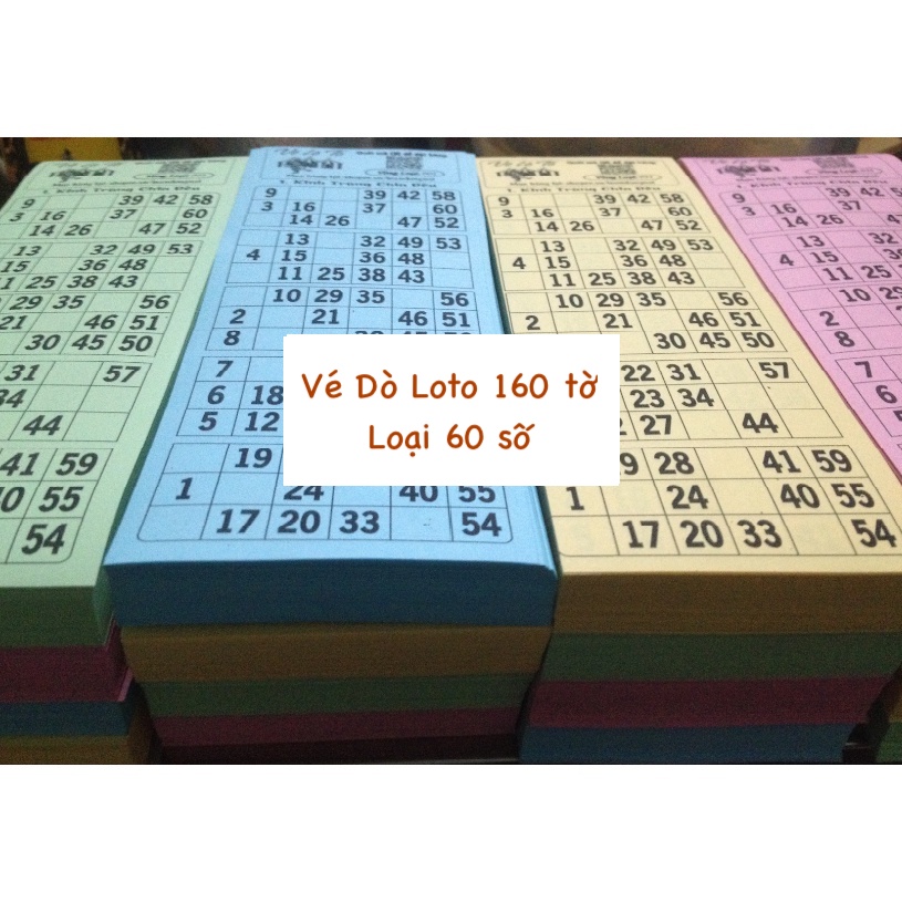 [Hoàn tiền 6%]Đồ chơi Loto ( Lô tô) 160 Tờ 60 Số( Dùng đươc cho Bộ 75 Số 90 Số)