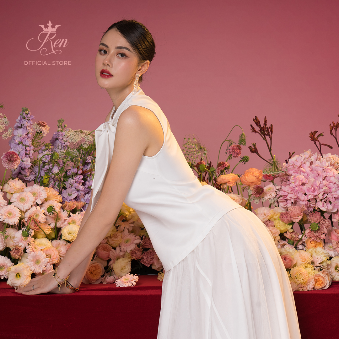 REN BY TEE - Áo Ba Lá Khoét Nơ Cổ