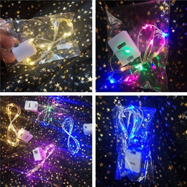 Đèn led trang trí tết 3d đom đóm, dài 2m dùng pin