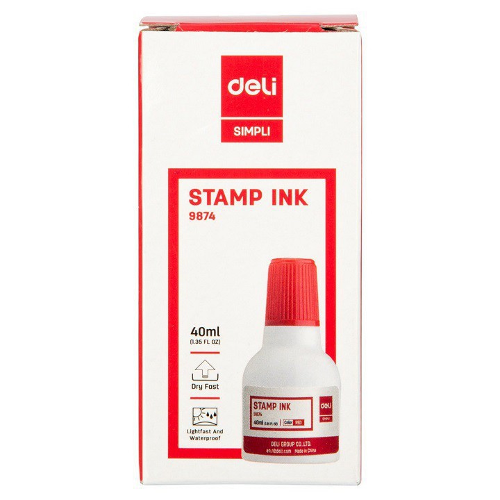 MỰC CON DẤU MÀU ĐỎ DELI E9874