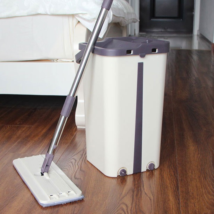 Bộ Chổi Lau Nhà Và Thùng Vắt Thông Minh Xoay 360 Độ- cây lau nhà đa năng- bộ cây lau nhà tự vắt- cay lau nha