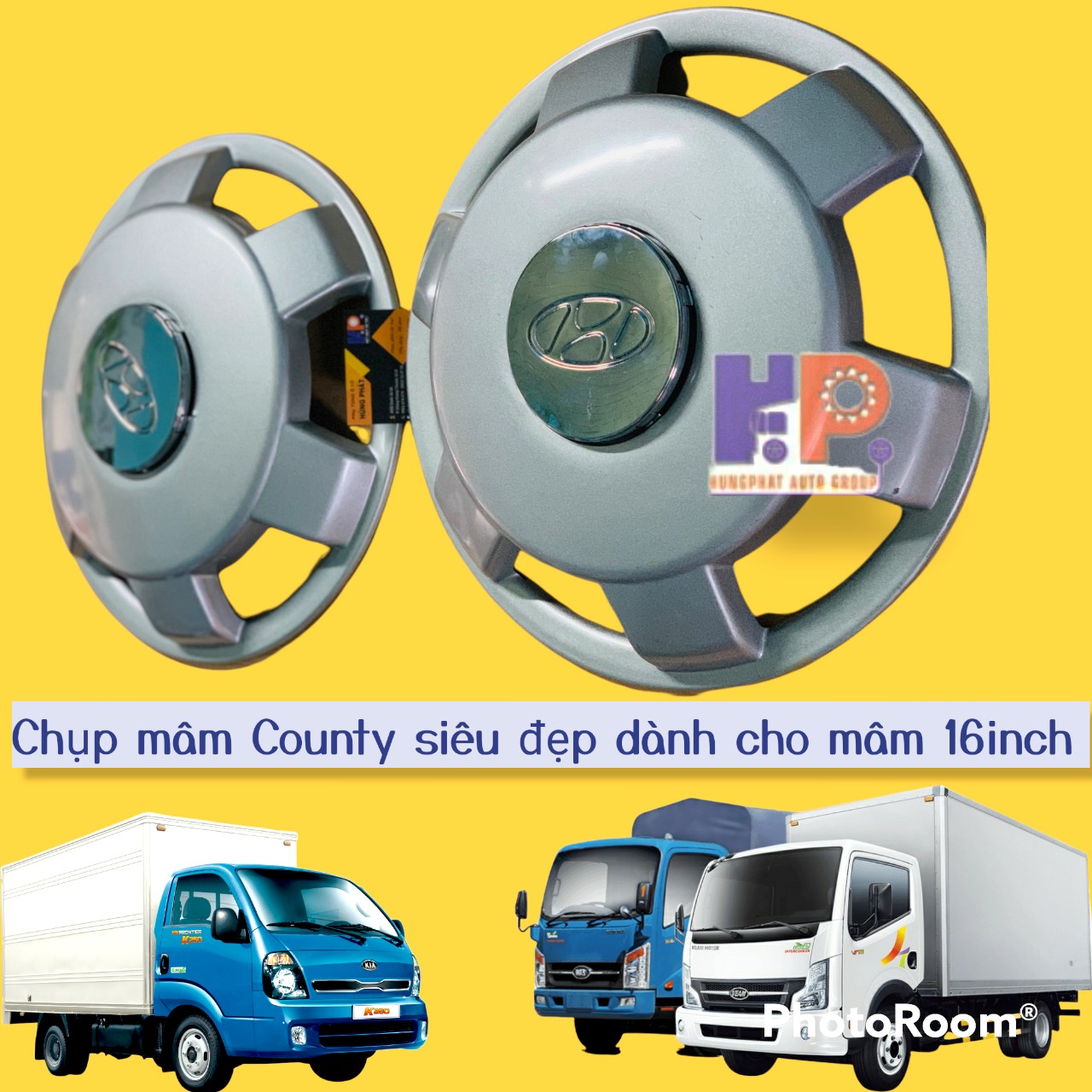 Ốp chụp mâm nhựa ,ốp lazang county 16inch mọi dòng xe tải