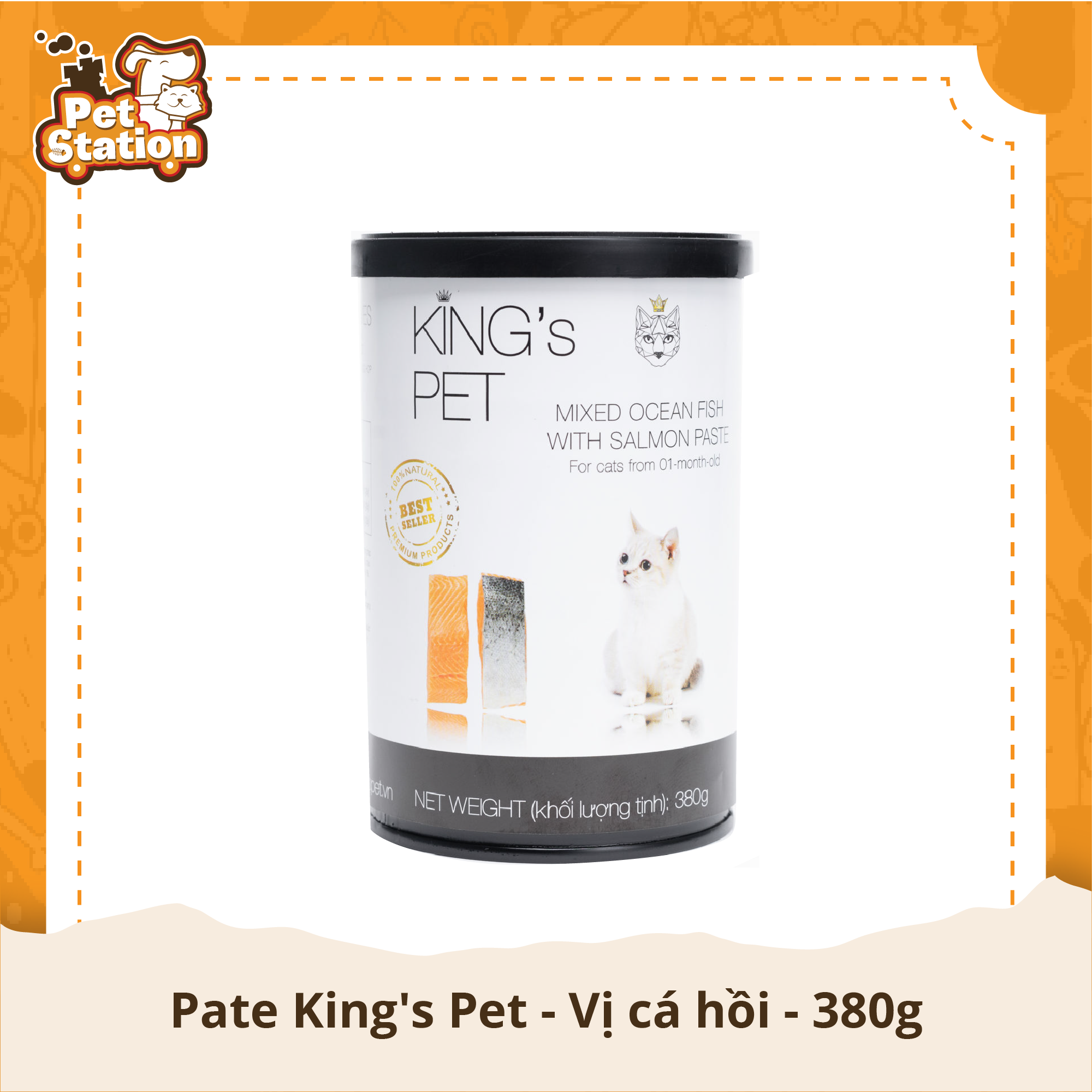 Pate King's Pet hỗn hộp đủ các vị dành cho mèo 380g