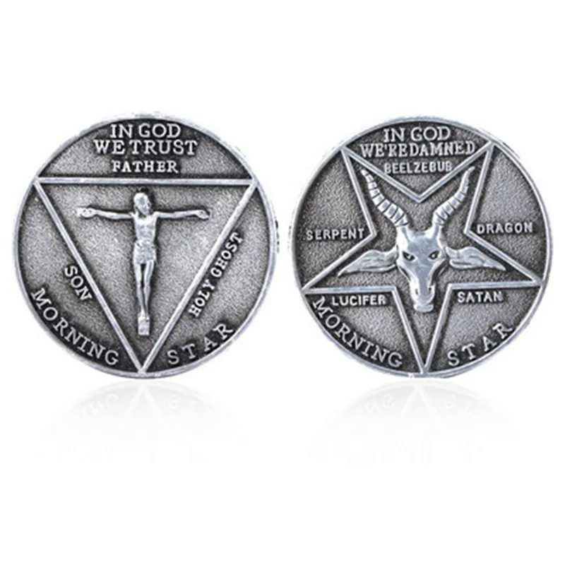 Chương trình truyền hình Lucifer morningstar Satan pentecost đồng xu cosplay đạo cụ kỷ niệm đồng xu huy hiệu tiền xu Halloween Phụ kiện kim loạiASF-098