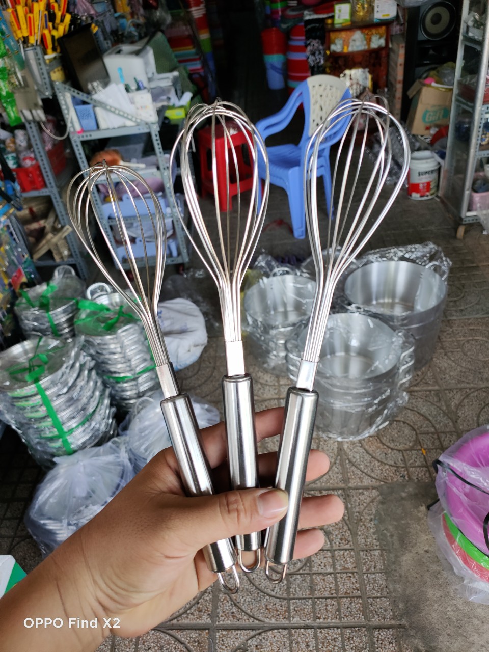 Cây đánh trứng inox dài 21cm