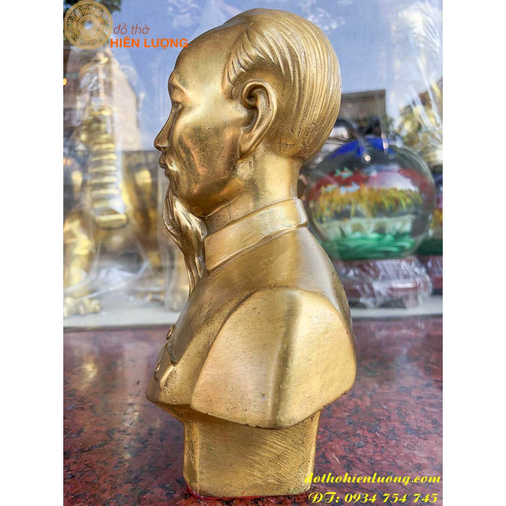 Tượng Chân Dung Bác Hồ Bằng Đồng Thau Cao 20cm