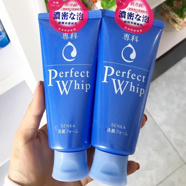 Sữa rửa mặt bọt tơ tằm trắng Senka Perfect Whip 120g số 1 Nhật Bản