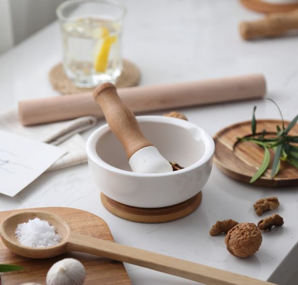 Cối Và Chày Giã Bằng Sứ
