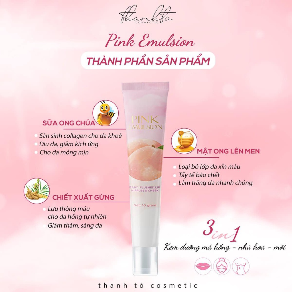Kem Dưỡng Má Hồng Pink Emulsion- Hồng ty hồng má & môi - Tuýp 10g