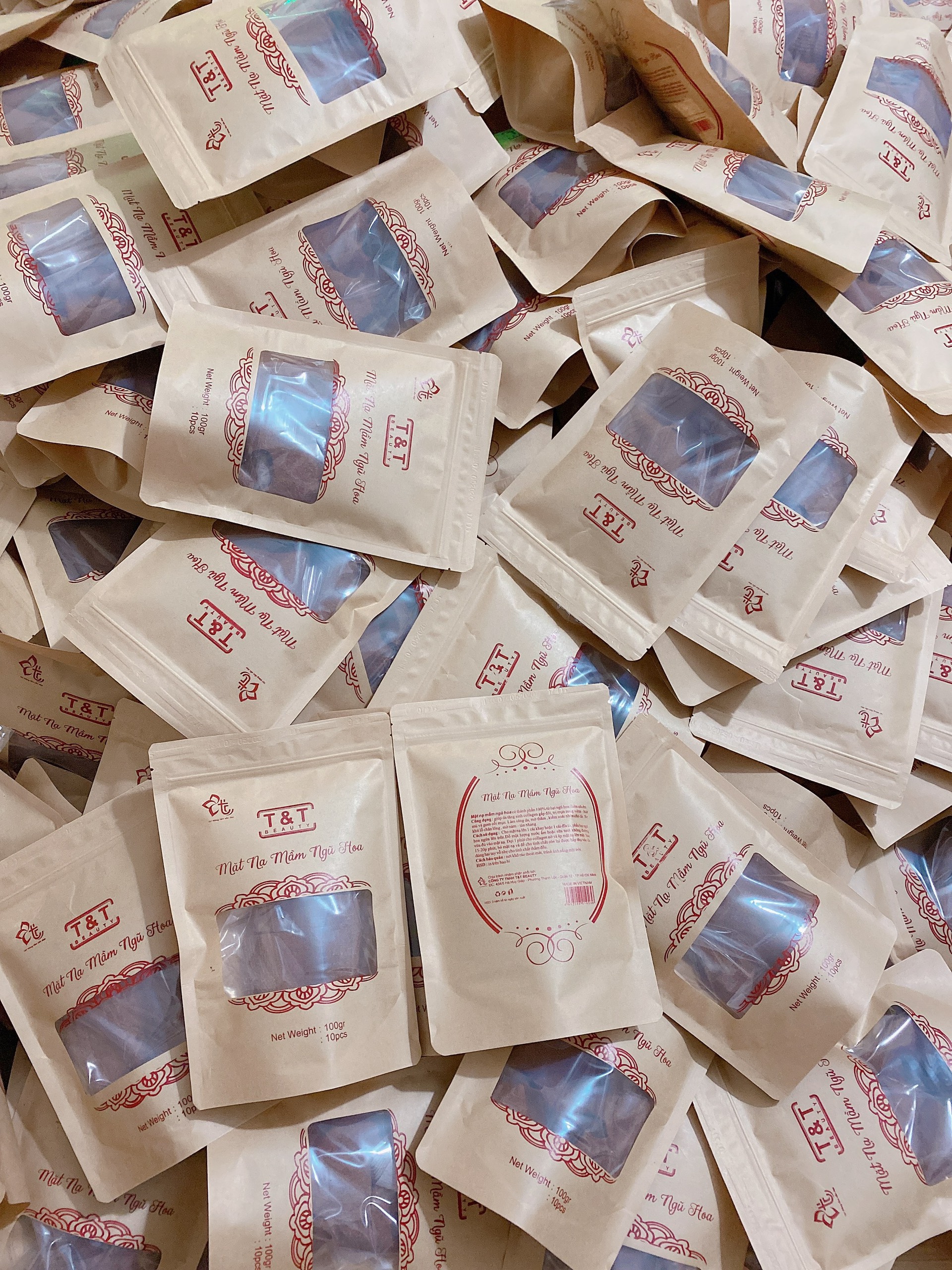 Mặt nạ miếng ngũ hoa ( mặt nạ rong biển ) bịch 10 miếng