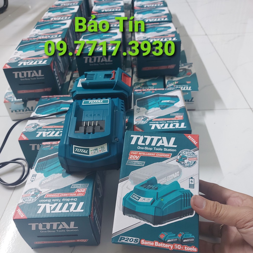 [HCM]ĐẾ SẠC 20V TOTAL TFCLI2001 [CHÍNH HÃNG] CỤC SẠC [PIN LITHIUM 20V/2AH/4AH TOTAL INGCO]