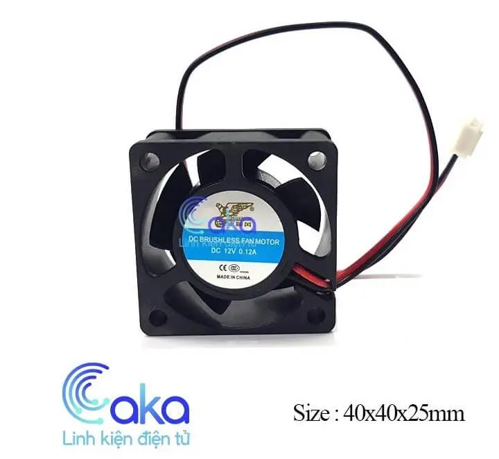 Quạt tản nhiệt 12V kích thước 4x4x2.5cm làm mát IC, chip, module