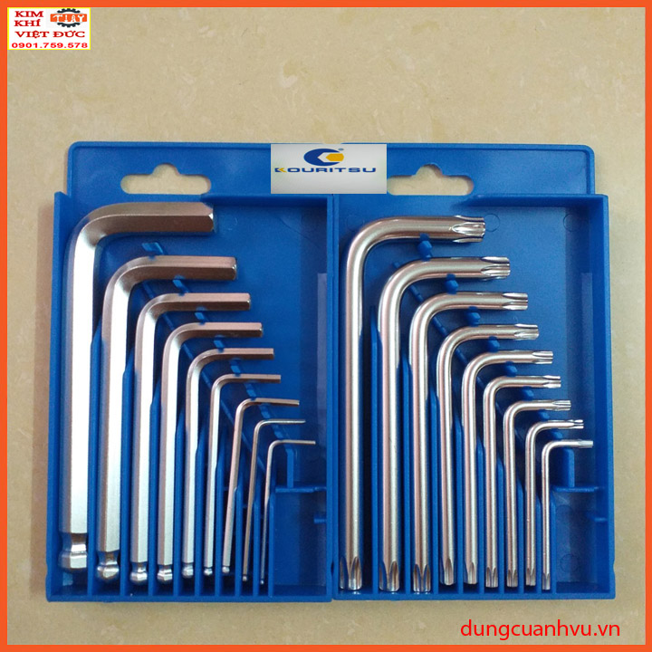 Combo bộ lục giác bi, hoa thị có lỗ ngắn Nhật Bản Kouritsu T04403, T04405 - T044035