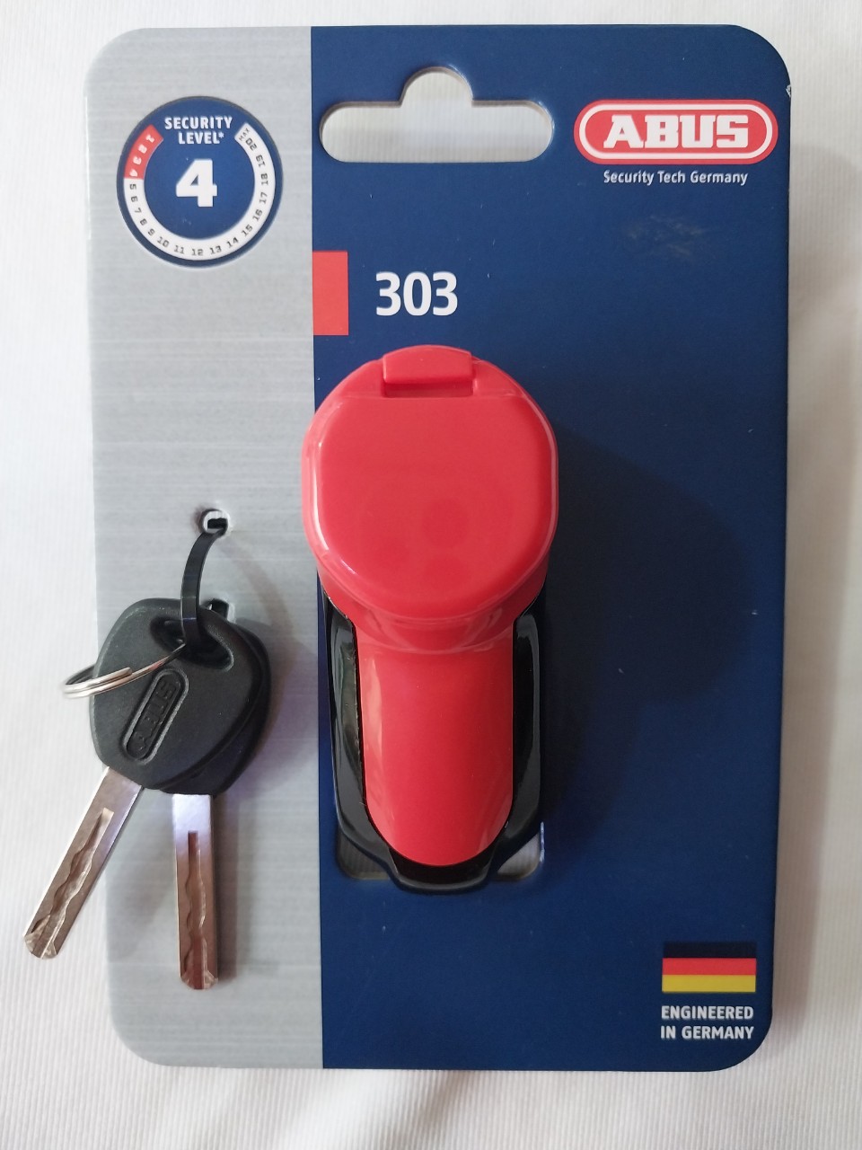 [HCM-Q.9] Khóa Phanh Đĩa Xe Máy ABUS 303 Red