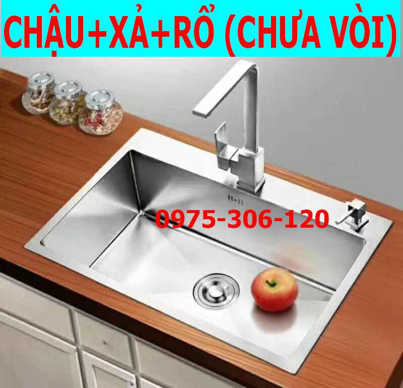 GIÁ SỈ ĐẨY SỐ LƯỢNG Chậu Rửa Chén Bát INOX SUS 304 N17 6045 NA.GRAND và Bộ Xả Chậu thoát nước và Rổ đựng trái cây bồn rửa chén inox