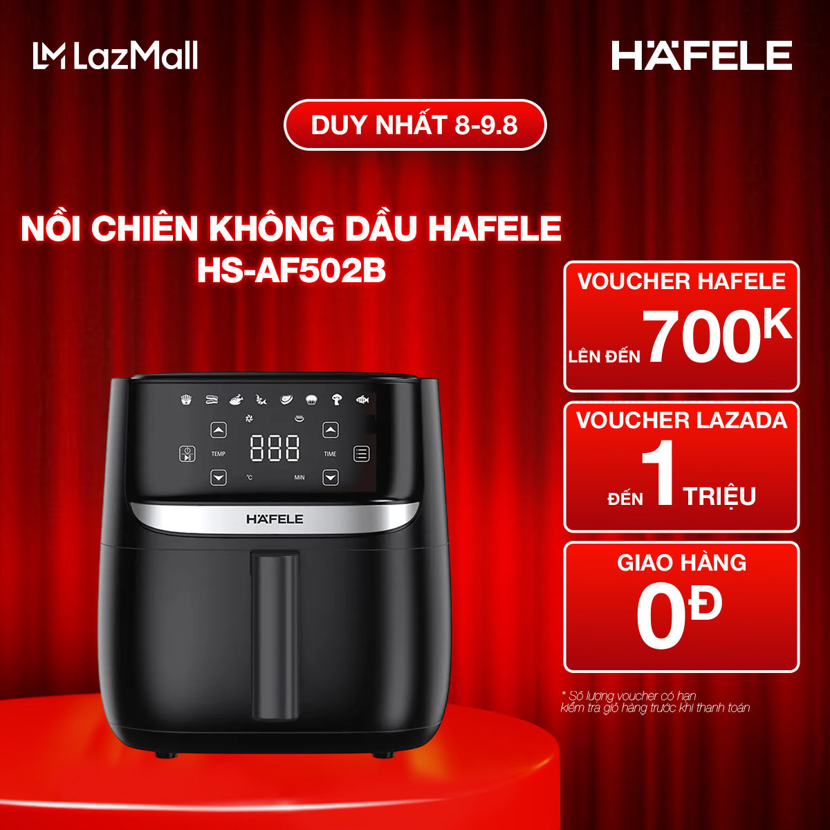 Nồi chiên không dầu Hafele HS-AF502B 5.7L (535.43.713)
