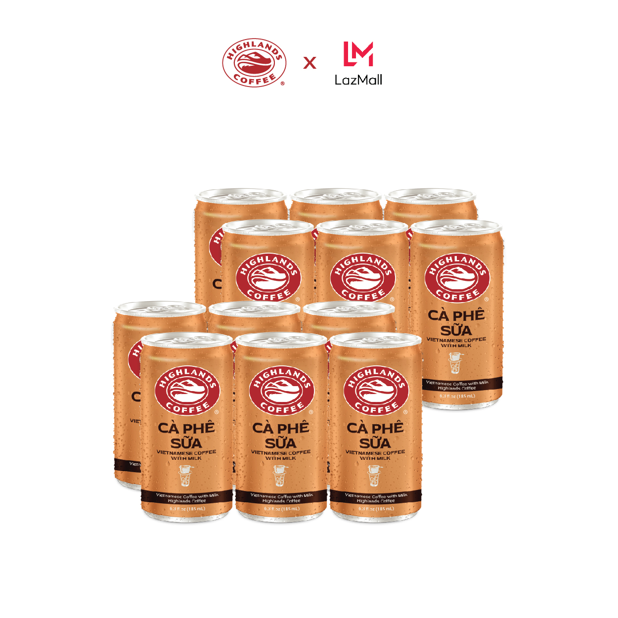 Thùng 24 Lon Cà Phê Sữa Highlands Coffee 185ml/lon