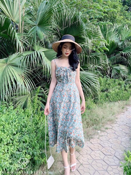 [HCM]Đầm lụa hoa tiểu thư nhẹ nhàng
