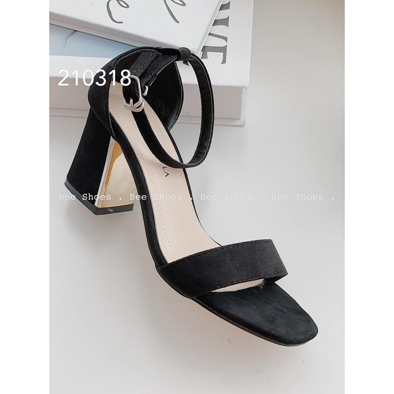 Sandal da lộn gót vuông 7cm hàng vnxk