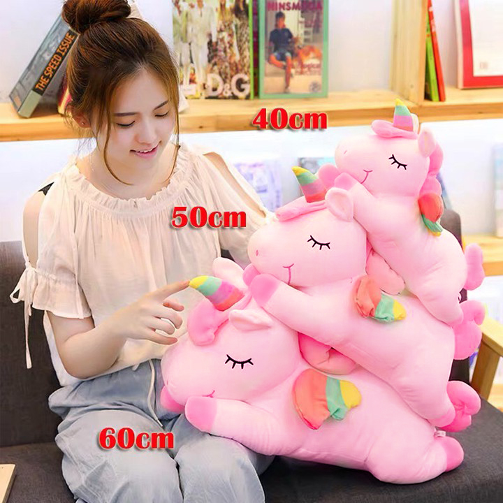 [HCM]Gấu bông ngựa kỳ lân 4 chiều vải cao cấp [nhiều màu] (nhiều Size)