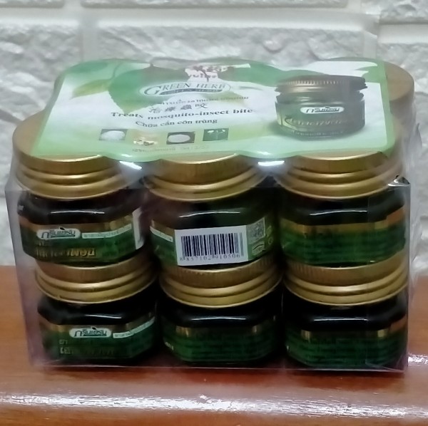 Bộ 12 Dầu cù là thơm ( cao xoa bóp ) Thái Lan ( Green Herb ) 12 lọ x 10g loại 1 nhập khẩu