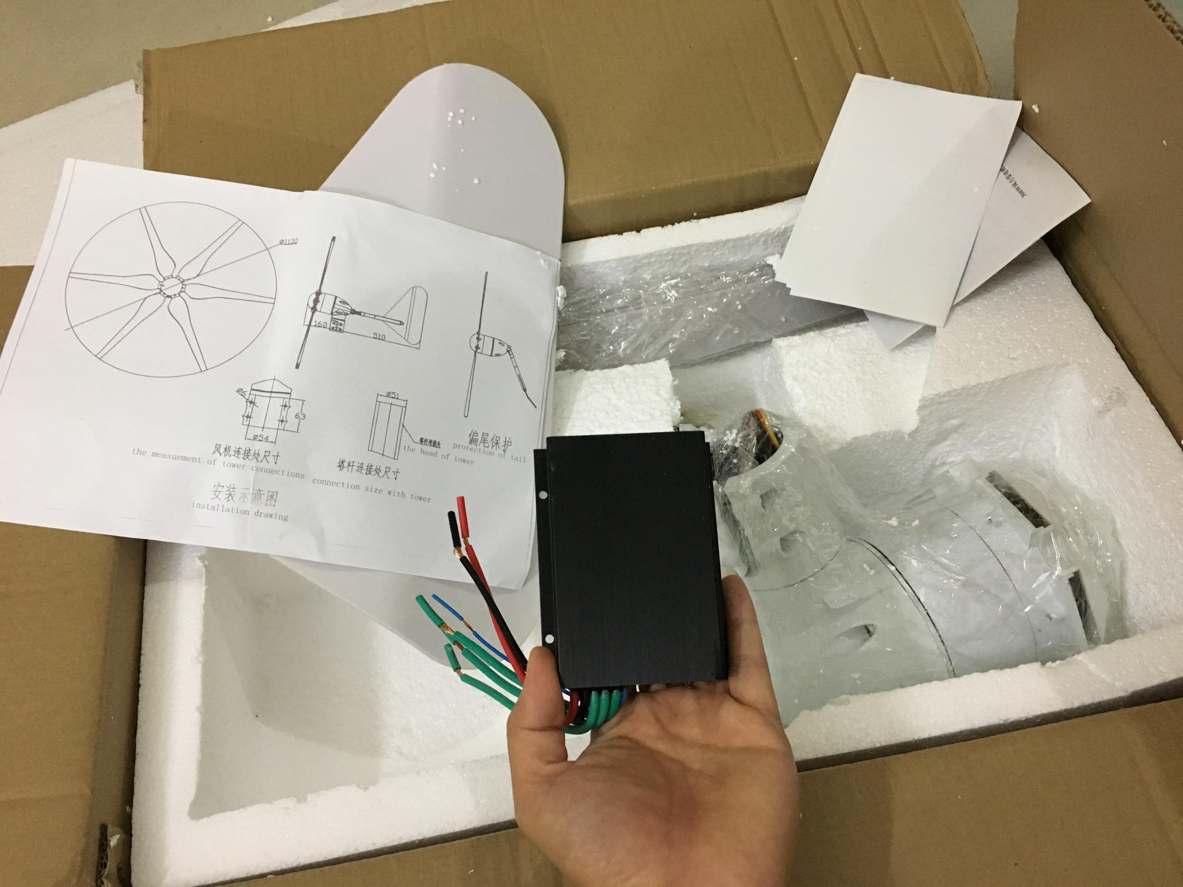 Máy phát điện gió tuabin gió 12v 24v 300w