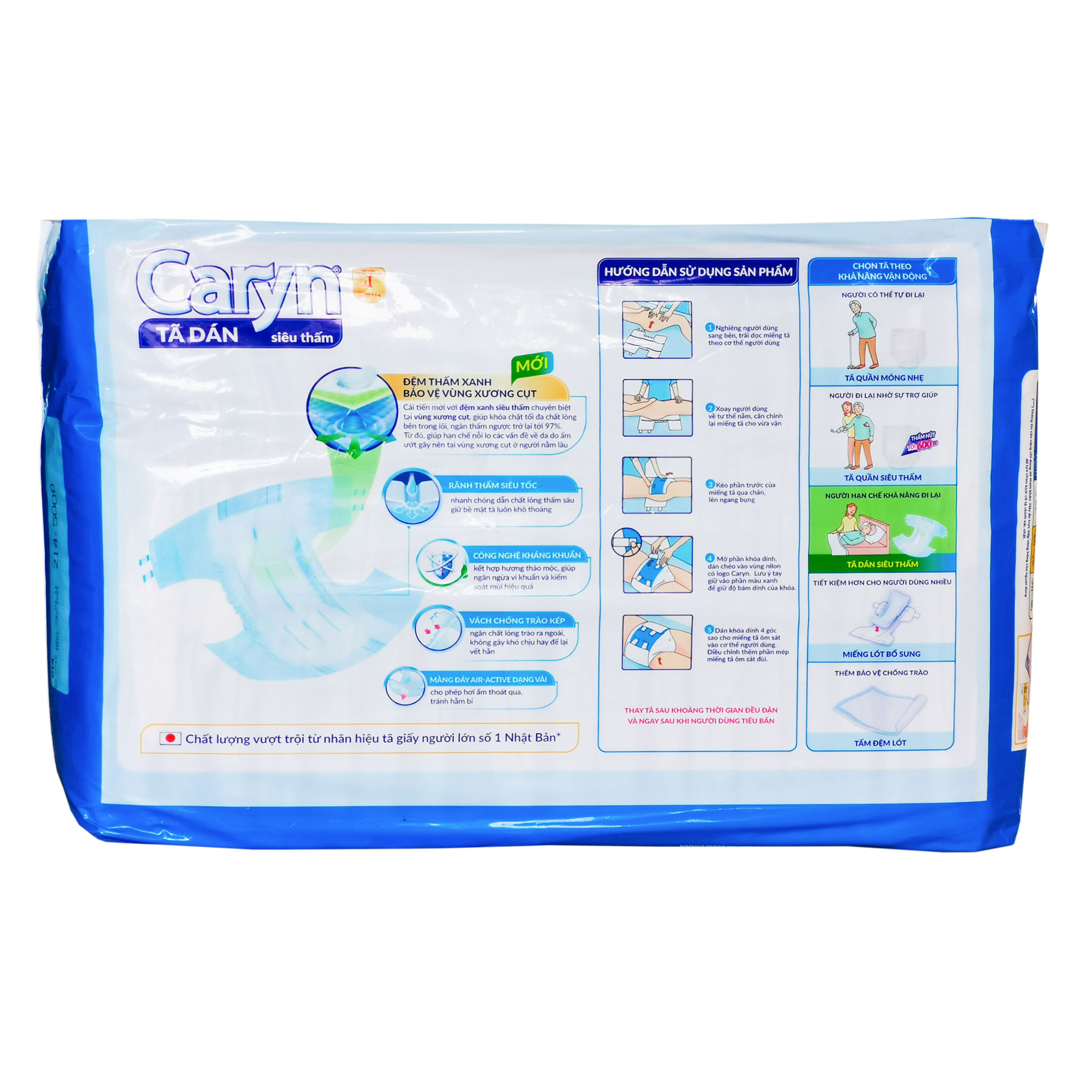 Tã Dán Siêu Thấm Caryn Size M20/L20
