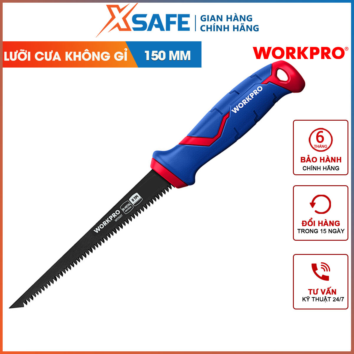 Workpro six inches, double sharp metal saw blades with fine tipped , 150mm -w0215017-authentic-xsafe