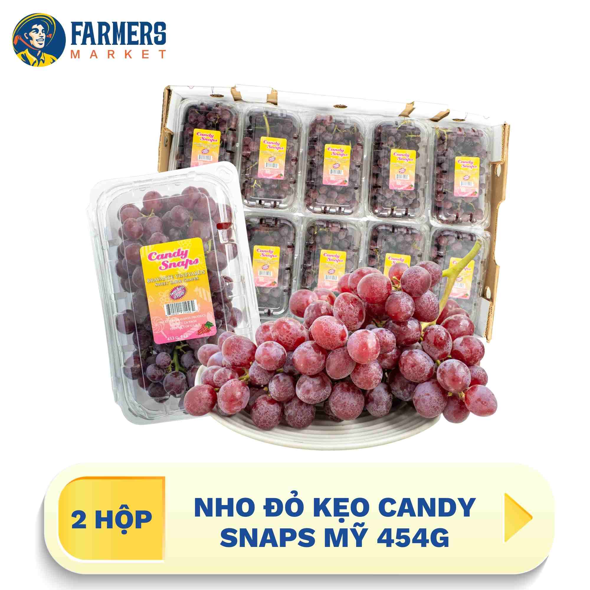 Chỉ giao nội thành HCM Combo 2 hộp Nho đỏ kẹo Candy Snaps Mỹ 454G Hộp -