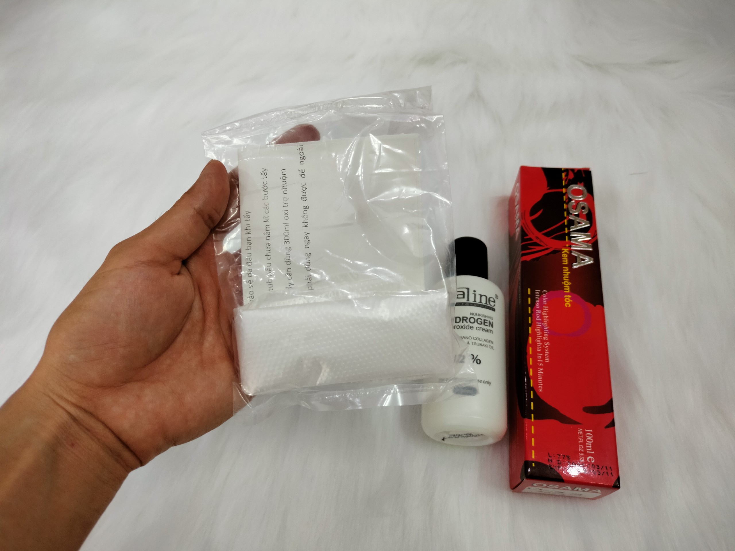 Combo nhuộm Osama, oxy, bao tay