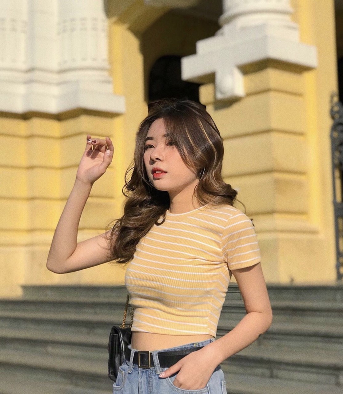 ÁO CROPTOP SỌC BASIC CHẤT THUN GÂN MỀM SNU