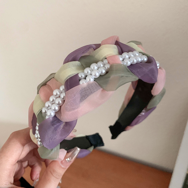 ACC Korean Fashion Turban Female Wash Face Headband Twist Knot Turban Twist Knot Elastic Headband
