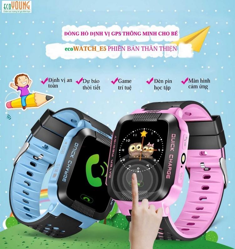 [HCM]Đồng hồ định vi trẻ em cao cấp E5(hồng)