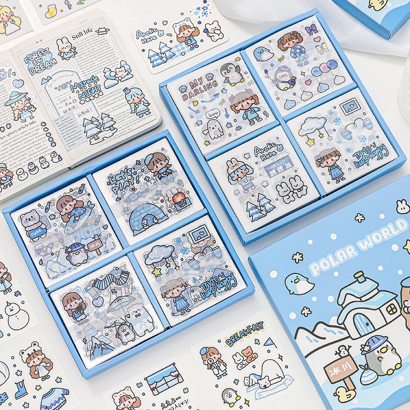 Miếng dán Stiker hoạt hình dễ thương đầy màu sắc